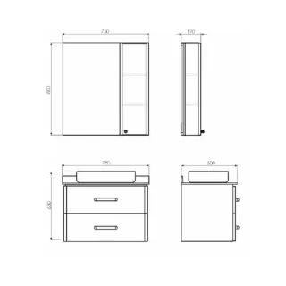 Тумба с раковиной Comforty Амстердам 75 00-00013775 подвесная Белая